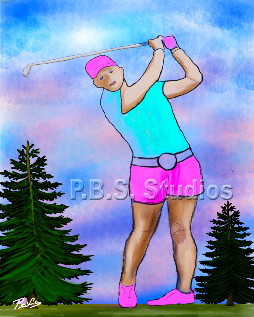 Digital Painting – a Female Golfer